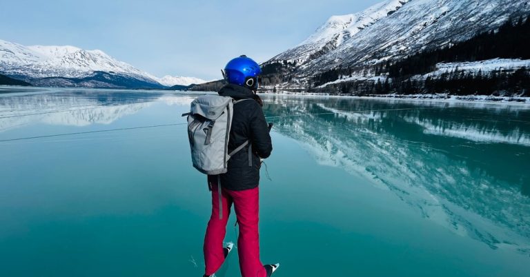 Skating on 'wild' ice in Alaska