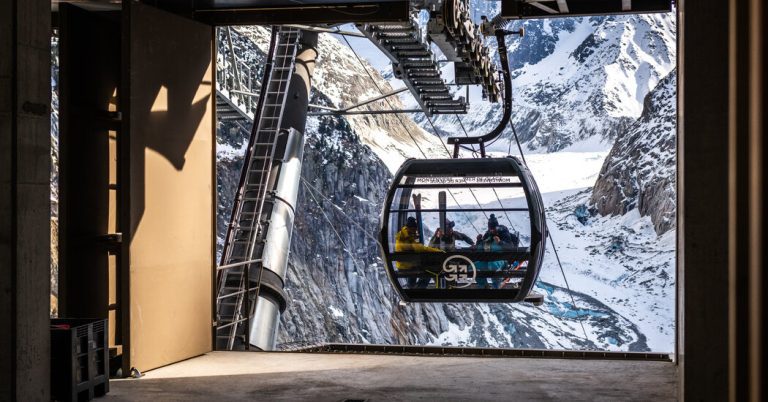 A new gondola takes visitors to a disappearing alpine glacier.  Is this a good thing?