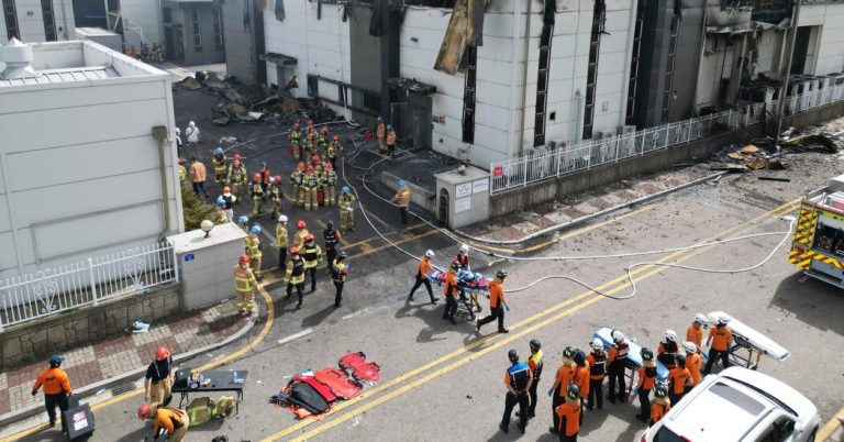 At least 22 dead in South Korea lithium battery factory fire