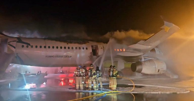 Air Busan plane records fire at South Korea airport