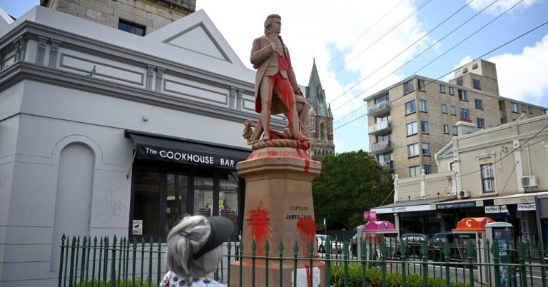 Australia Day protesters vandalize statues in Melbourne and Sydney