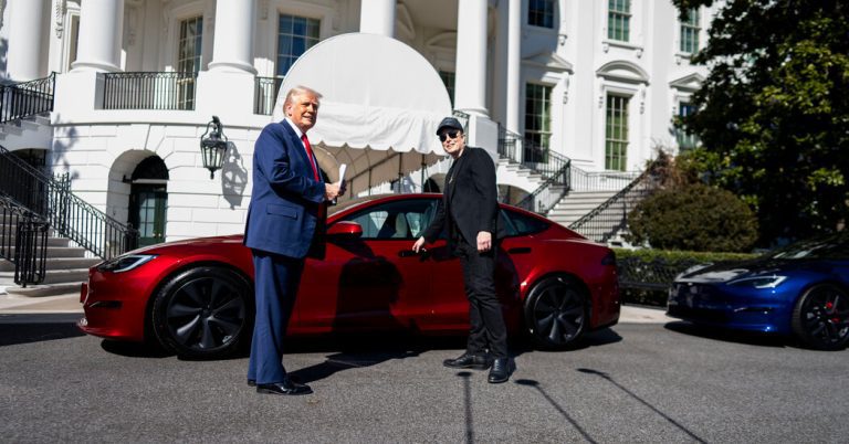 Trump puts with a tesla, a move that aims exclusively on the help of Musk